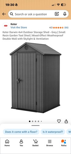 Keter darwin garden shed - darwin, 4x4ft